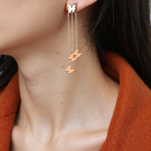 Earrings - Butterfly Ear-Rings Golden (0.02 Gram) Cheap & Trendy