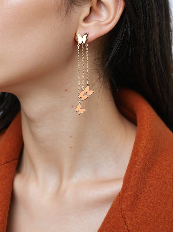 Earrings - Butterfly Ear-Rings Golden (0.02 Gram) Cheap & Trendy