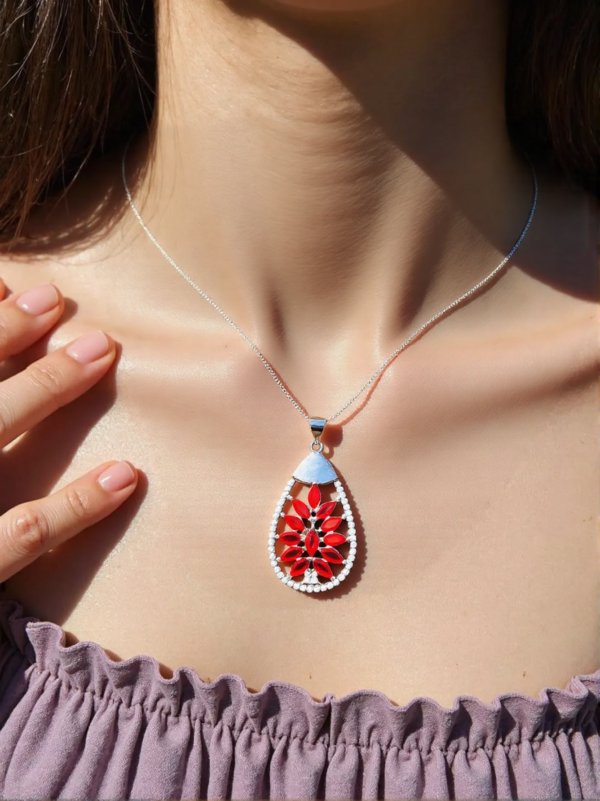 Necklace - Red Leaves Necklace (1 Piece) Affordable & Trendy