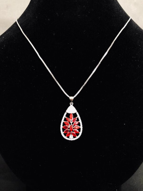 Necklace - Red Leaves Necklace (1 Piece) Affordable & Trendy - Image 2