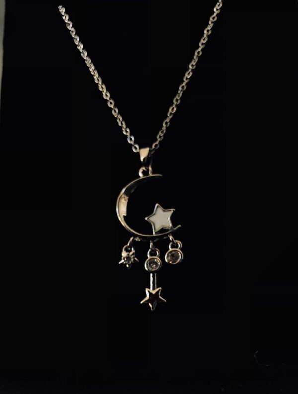 Necklace - Moon & Stars (1 Piece) Cheap & Trendy - Image 2