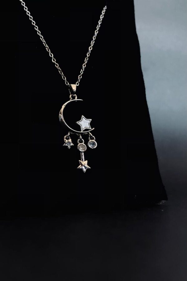 Necklace - Moon & Stars (1 Piece) Cheap & Trendy - Image 3