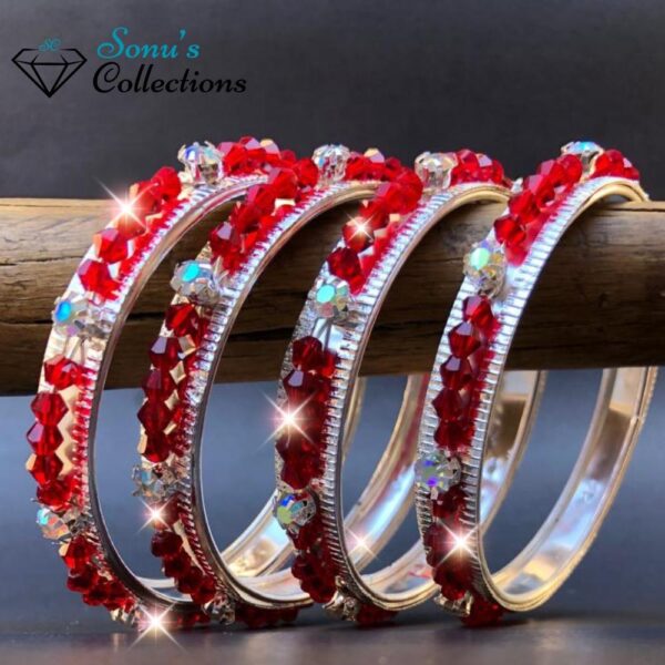 Bangles - Red&White And Black&White Decorated (4Pieces) Cheap And Trendy