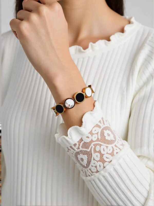 Chic Black & White Circular Bracelet
