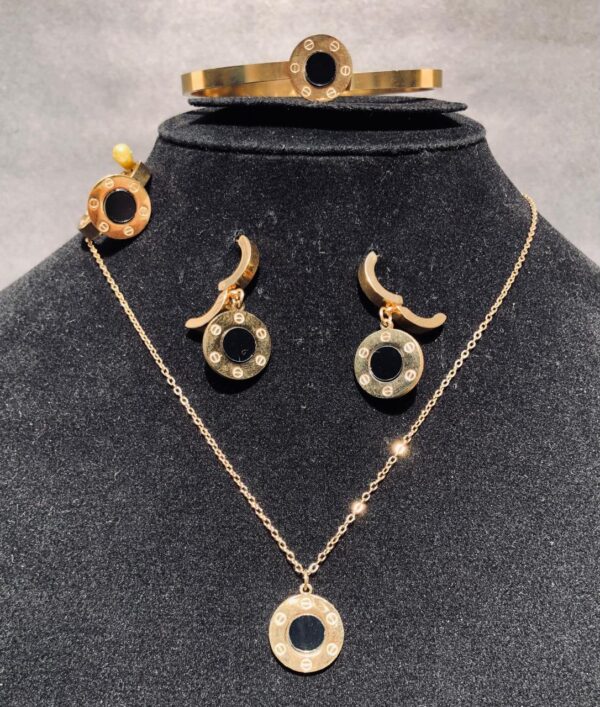 Set- Earrings+Necklace+Ring+Bracelet (4 Pieces) Cheap And All In One - Image 3