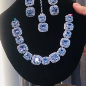 Bridal Set- Ocean Blue Square Diamonds