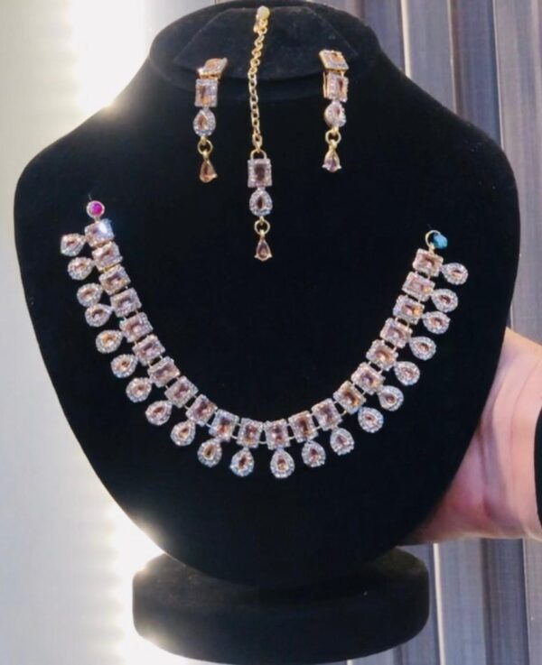 Bridal Set-Rose Gold Elegant Necklace Set