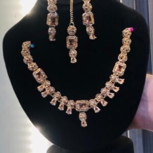 Square Gold Color Necklace Set